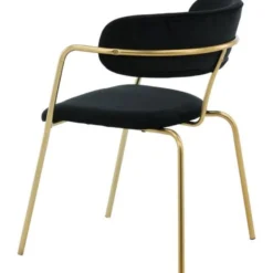 Ruokapöydän tuoli Venture Home Arrow, messinki/musta sametti
