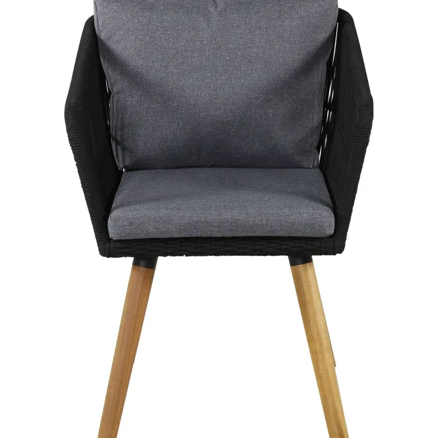 Ruokapöydän tuoli Venture Home Chania, musta/akaasia
