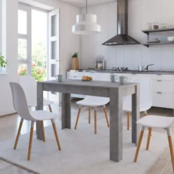 Ruokapöytä betoninharmaa 120x60x76 cm lastulevy