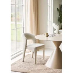 Ruokapöytä House Nordic Annecy, ø120x76cm, hiekka/travertiinikuosi