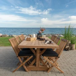 Ruokapöytä House Nordic Volos, 240x100cm, tiikki, ruskea