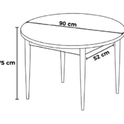 Ruokapöytä Linento Furniture Tor, Ø90cm