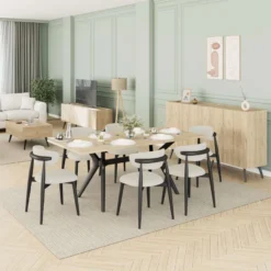Ruokapöytä Linento Furniture YMS-708-FF-2, 181x90cm, ruskea