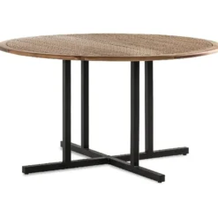 Ruokapöytä Lines, Ø140cm, 6-istuttava, ruskea