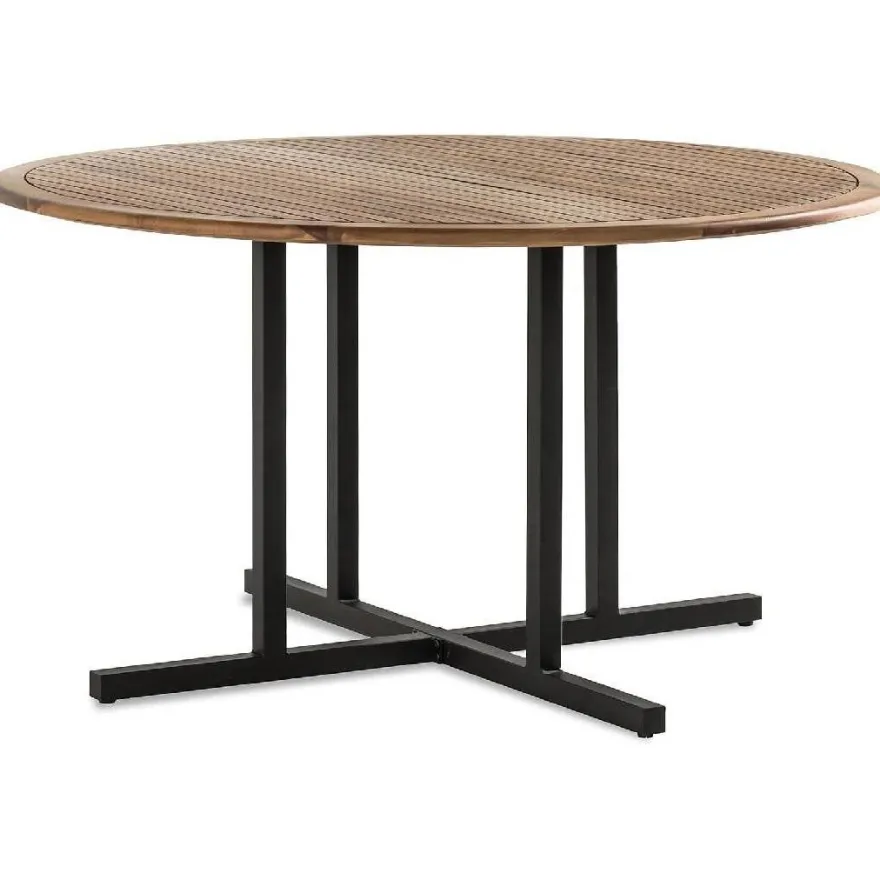 Ruokapöytä Lines, Ø140cm, 6-istuttava, ruskea