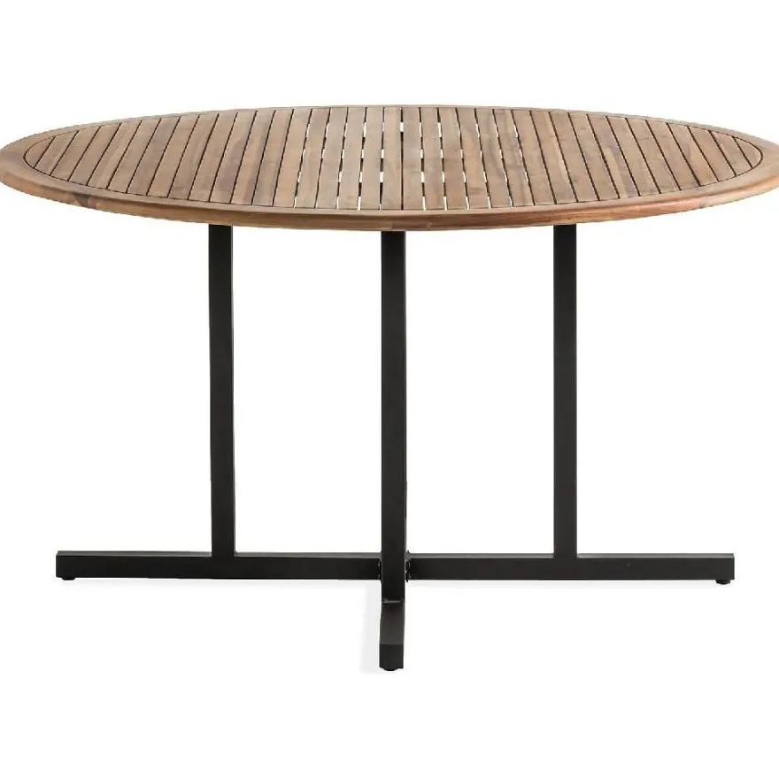 Ruokapöytä Lines, Ø140cm, 6-istuttava, ruskea