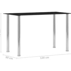 Ruokapöytä musta 120x60x75 cm karkaistu lasi