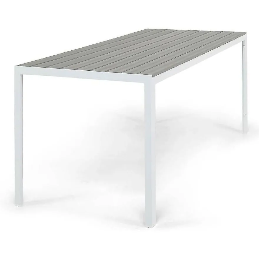 Ruokapöytä Tunis 205cm, 6-istuttava, harmaa/valkoinen