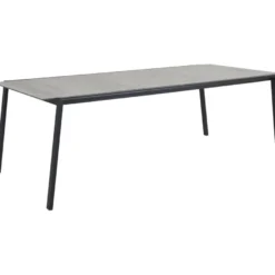Ruokapöytä ulos Brafab Lyra, 220x100cm, musta/hiekka