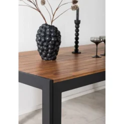 Ruokapöytä Venture Home Bois 205x90cm musta/akaasia