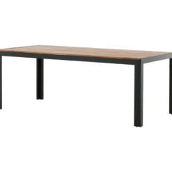 Ruokapöytä Venture Home Bois 205x90cm musta/akaasia