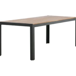 Ruokapöytä Venture Home Bois 205x90cm musta/akaasia