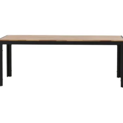 Ruokapöytä Venture Home Bois 205x90cm musta/akaasia