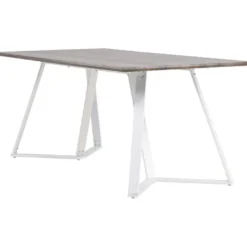 Ruokapöytä Venture Home Marina, 180x90cm, harmaanruskea/valkoinen