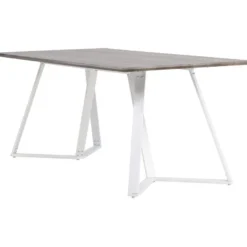 Ruokapöytä Venture Home Marina, 180x90cm, harmaanruskea/valkoinen