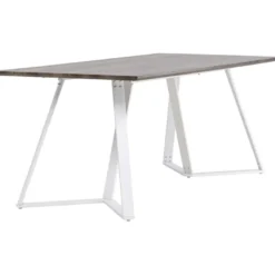 Ruokapöytä Venture Home Marina, 180x90cm, harmaanruskea/valkoinen