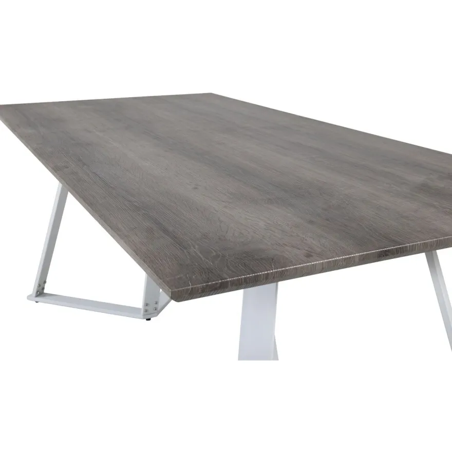 Ruokapöytä Venture Home Marina, 180x90cm, harmaanruskea/valkoinen