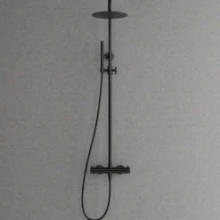 Sadesuihkusetti Scandtap Steel Pleasure 2, termostaattihanalla, suihkupää ⌀250mm, kiiltävä musta
