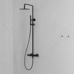 Sadesuihkusetti Scandtap Steel Pleasure 2, termostaattihanalla, suihkupää ⌀250mm, kiiltävä musta