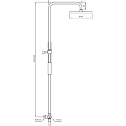 Sadesuihkusetti Tapwell TVM7200, termostaattihanalla, suihkupää ⌀250mm, kiiltävä kromi