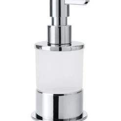 Saippua-annostelija Bemeta Omega, 80x80x160 mm, 200 ml, vapaasti seisova, hopea