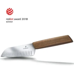 Santoku-kokkiveitsi Victorinox Swiss Modern, 17cm, ovaalihiottu, ruskea