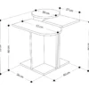 Sarjapöytä Linento Furniture Mund, 3-osainen, antrasiitti/tammi/valkoinen