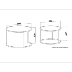 Sarjapöytä Linento Furniture Tambur, 2-osainen, valkoinen