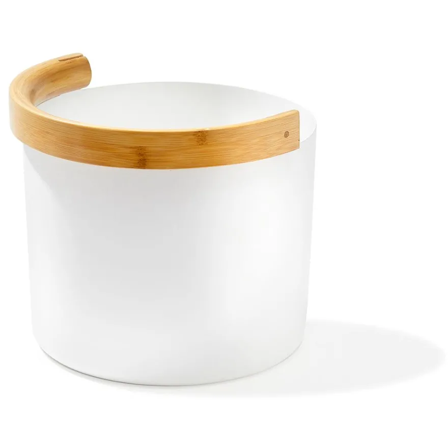 Saunakiulu 2 Kolo valkoinen, alumiini, bambu