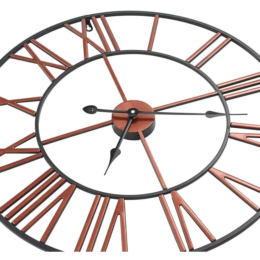 Seinäkello metalli 58 cm punainen