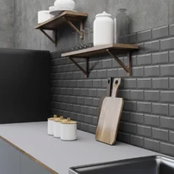Seinälaatta Arredo Biselado 7.5x15cm, matta, musta