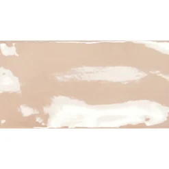 Seinälaatta Pukkila Manacor Blush Pink, kiiltävä, strukturoitu, 7.5x15cm
