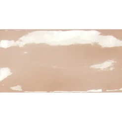 Seinälaatta Pukkila Manacor Blush Pink, kiiltävä, strukturoitu, 7.5x15cm