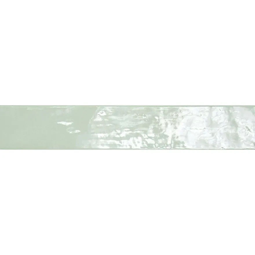 Seinälaatta Pukkila Manacor Mint, kiiltävä, laineileva, 6.5x40cm