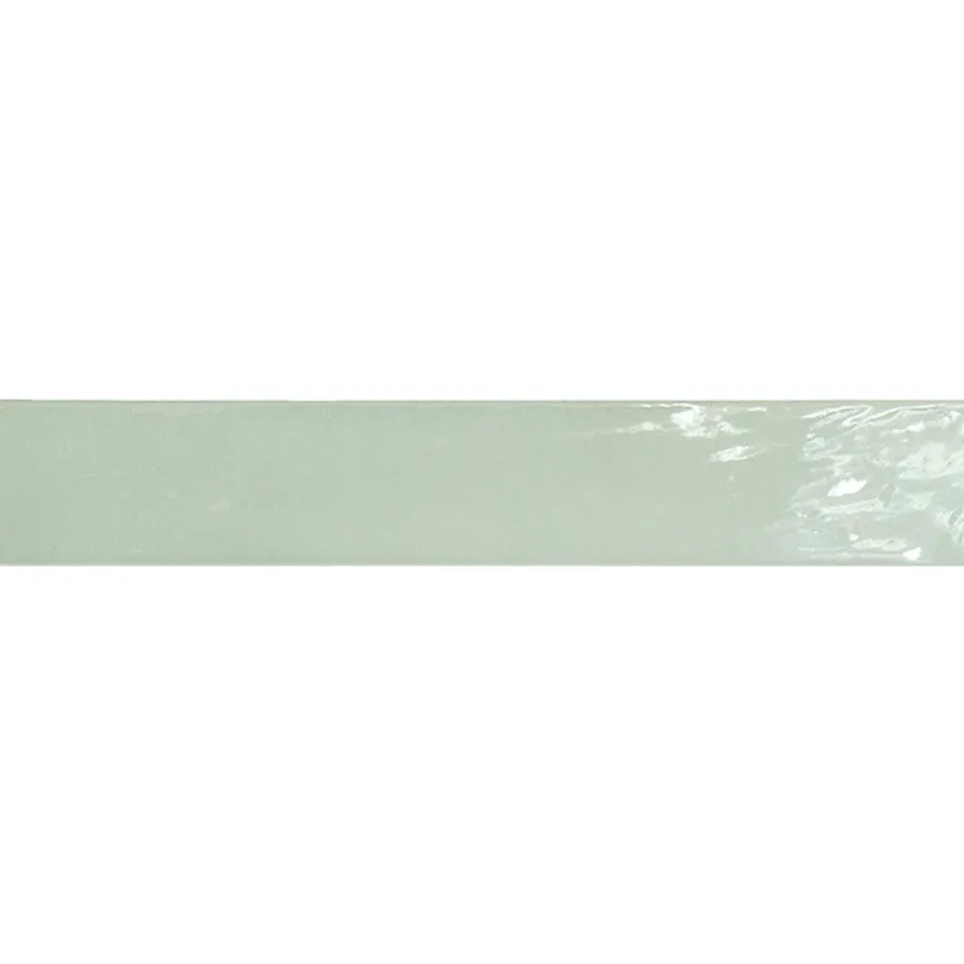 Seinälaatta Pukkila Manacor Mint, kiiltävä, laineileva, 6.5x40cm