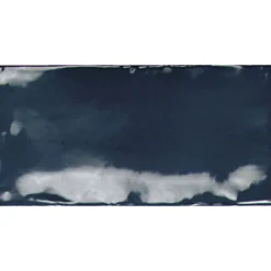 Seinälaatta Pukkila Manacor Ocean Blue, kiiltävä, strukturoitu, 7.5x15cm