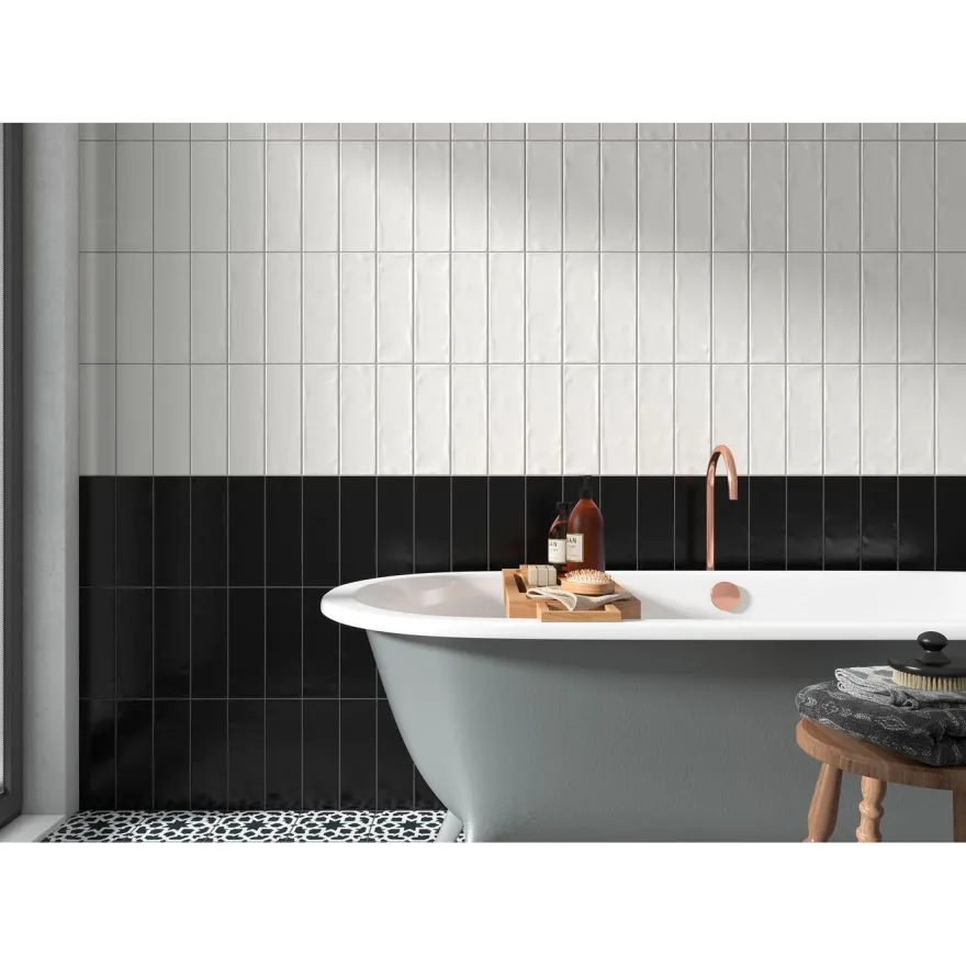 Seinälaatta Pukkila Soho White, himmeä, struktuuri, 297x97mm