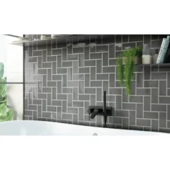 Seinälaatta Pukkila Urban Atelier Cinza Escuro, kiiltävä, sileä, 140x70mm
