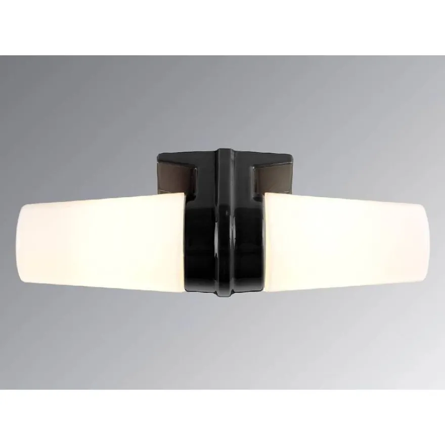 Seinävalaisin Ifö Electric Bernadotte, tupla, musta posliini, IP44