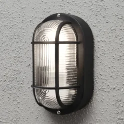 Seinävalaisin Konstsmide Elmas 7650-750, 120x105x200mm, ovaali, musta