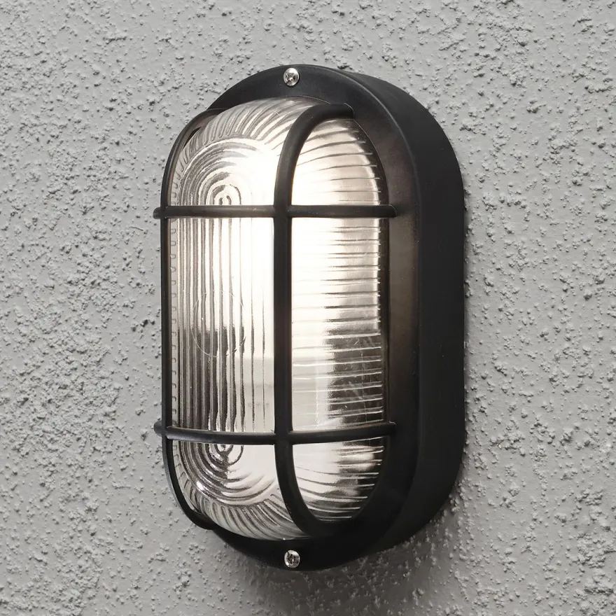 Seinävalaisin Konstsmide Elmas 7650-750, 120x105x200mm, ovaali, musta