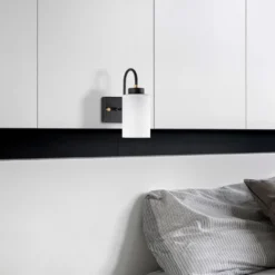 Seinävalaisin Linento Lighting Duzsuz 13141, 24cm, musta/valkoinen