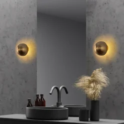 Seinävalaisin Linento Lighting Fungal, G9, kulta, eri kokoja