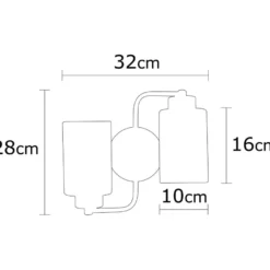 Seinävalaisin Linento Lighting Balcova, 2-osainen, eri värejä