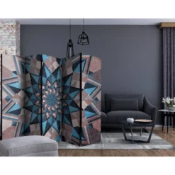 Sermi Artgeist Star Mandala -Brown and Blue II, 225x172cm