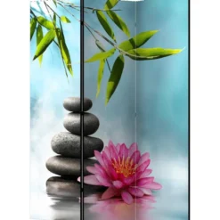 Sermi Artgeist Water Lily and Zen Stones, 135x172cm