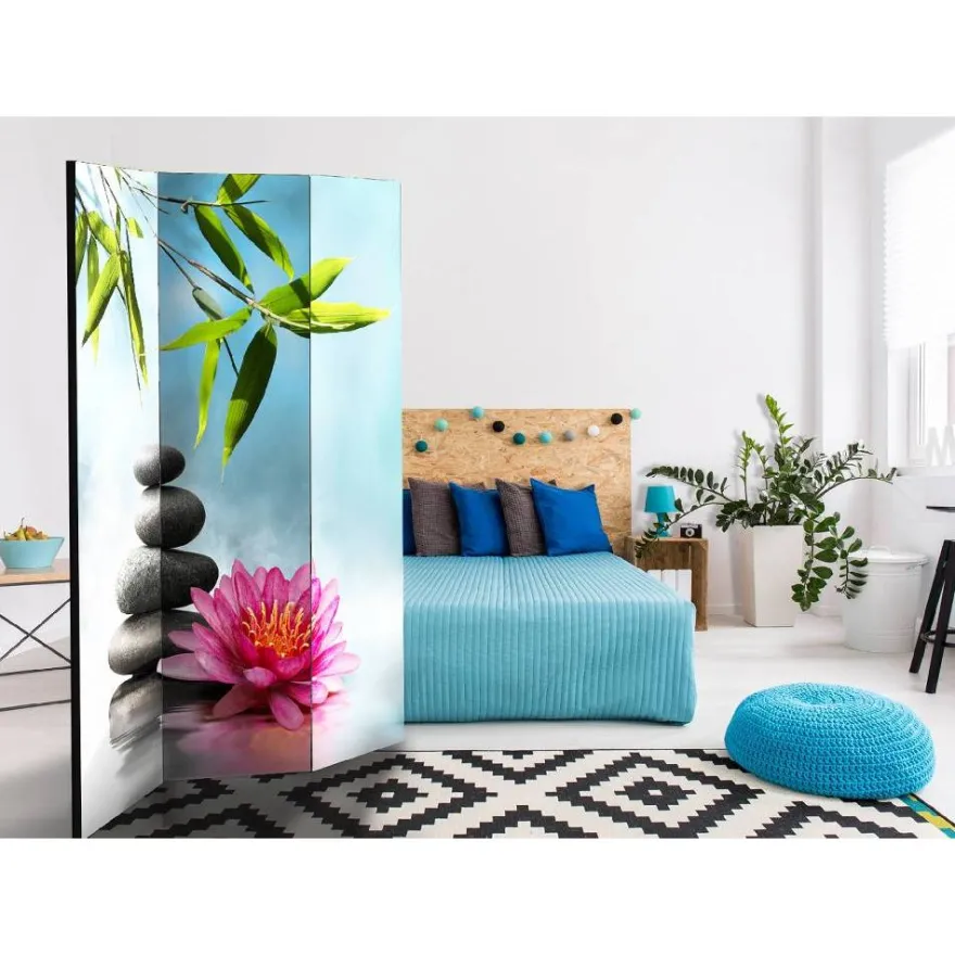 Sermi Artgeist Water Lily and Zen Stones, 135x172cm