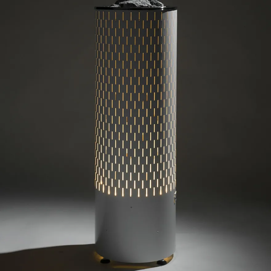 Sähkökiuas Magnum Sade, 9.0kW, 8-15m³, LED-valoilla, erillinen ohjaus, valkoinen