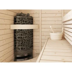 Sähkökiuas SAWO Aries Corner Black NS, 9kW, 8-14m³, erillinen ohjaus