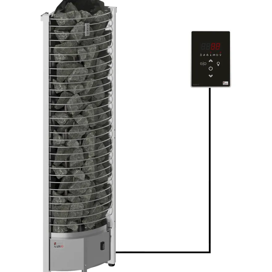 Sähkökiuas SAWO Tower Corner Ni2, 4.5kW, 3-6m³, erillinen ohjaus